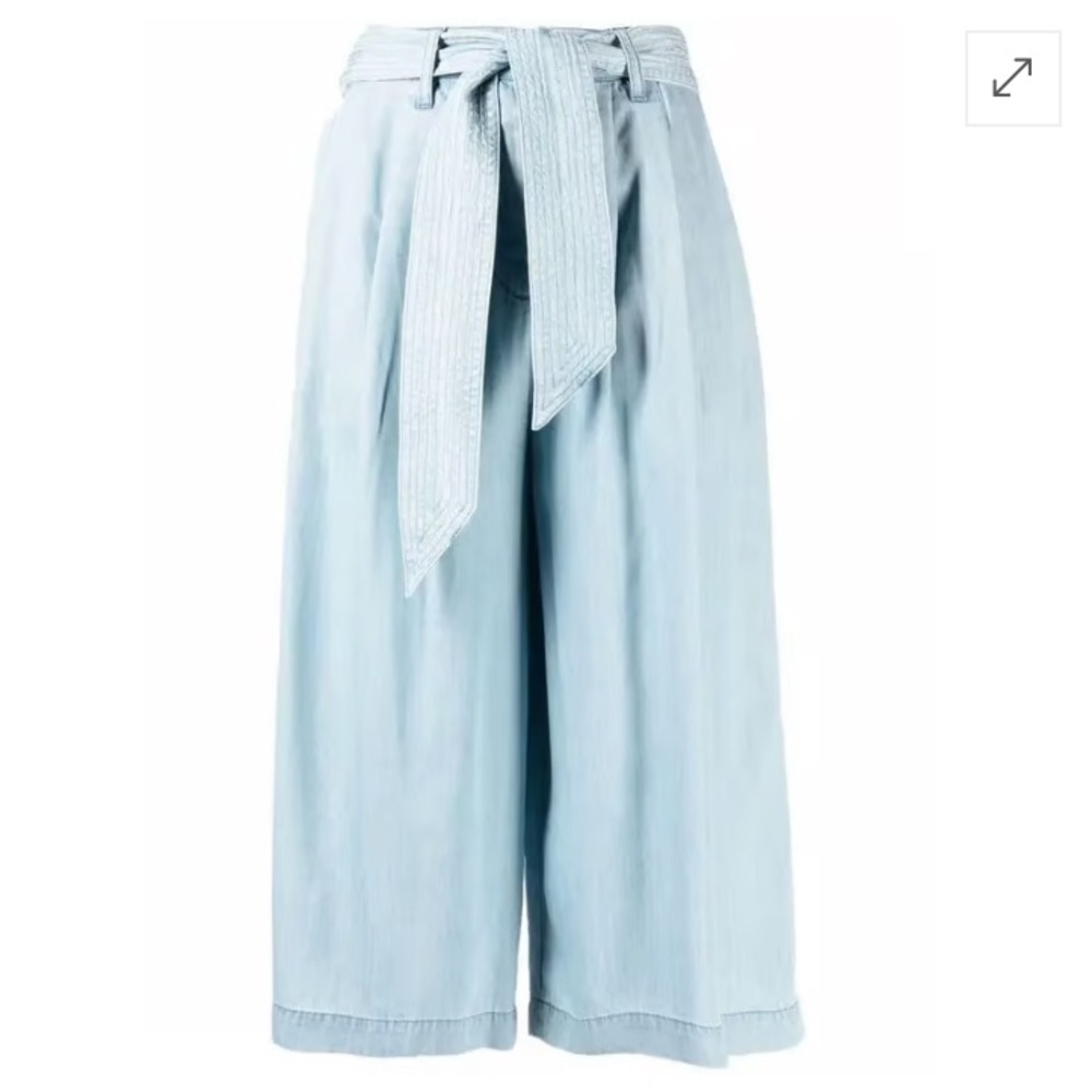 Liu Jo Chambray Tie-Waist Culottes